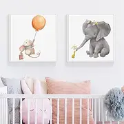 Animal Poster Elephant Bunny Canvas Posters Nursery Decor Wall Art Poster Prints Pictures Baby Room Interior Home Decor Frameless