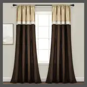 Set of 2 (84"x54") Terra Light Filtering Window Curtain Panels Beige/Brown -
