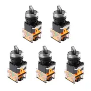5 Pack Latching 2 Positions Rotary Selector Select Switch DPST 440V 10A 22mm