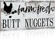 Jetec Farm Fresh Chicken Wall Decor Chicken Coop Sign Accessories Rustic Hen House Deco Farmhouse Wooden Door Decoration for Home Kitchen Decoration(Retro Color)