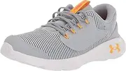 [Under Armour] Boy's Vantage 2 Alternate Lace Running Shoe, Mod Gray (100)/Cruise Gold, 12 Little Kid