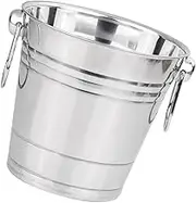 Portable Stainless Steel Ice Storage Bucket Handheld Ice Container for Beer Wine and Cocktails for Home Bar Ktv Restaurant Club Use Smooth Edges for Safe