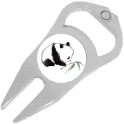 Watercolor Panda Golf Ball Marker Divot Repair Tool Bottle Opener