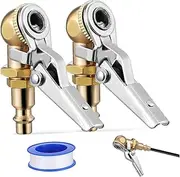 Cabilock 2Pcs Tire Inflator Chuck Quick Connect Air Chuck Adapter for Easy Attachment to Air Compressors Firm Locking Design for Cars Motorcycles Trucks and More