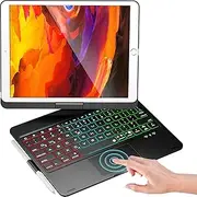 NOKBABO iPad 9th Generation Case with Keyboard 360° Rotatable Touchpad and 7 Color Backlight & Pencil Holder for iPad 9th/8th/7th Gen 10.2 inch & iPad Air 3rd Gen/iPad Pro 10.5 inch - Black