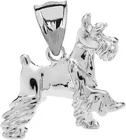 [Claddagh Gold] Solid Sterling Silver Schnauzer Charm Pendant