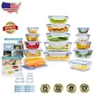 Versatile 15-Pack Leak-Resistant Glass Meal Prep Containers - Stackable Design