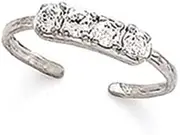 [JewelryWeb] 14ct White Gold CZ Cubic Zirconia Simulated Diamond-Cubic-Zirconia toe ring