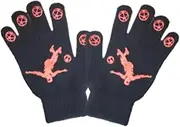[Generic] Kids Stretchy Gloves, Kick Ball Pattern Full Fingers Knitted Gloves, Stretchy Knitted Gloves, Children Knit Mittens For Indoor And Outdoor