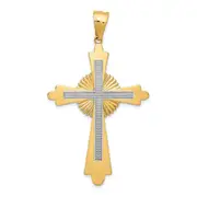 14k Two-tone Gold Two-tone Gold Polished Cross Pendant