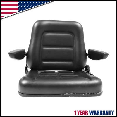 Adjustable Backrest Tractor Seat Forklift Excavator Seat w/ Armrests