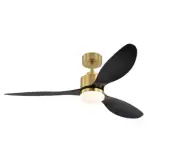 Breezary Sawyer 52" LED Indoor Gold Ceiling Fan w/ Light and Remote 30007-GD
