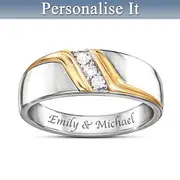'Enduring Love' Men's Personalised Engraved Diamond Ring