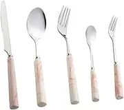 FUNNETOYU Dinner Forks Spoons Set 5pcs Stainless Steel Cutlery Set for Home Restaurant and Events