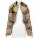 [二手] FENDI brown fur long sleeve crop jacket with detachable collar IT36 XXS