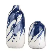 Navy Blue and White Porcelain Flowers Ceramic Vases for Home Decor,Decorative