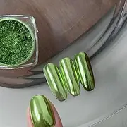 ADHERE Chrome Mirror Powder -Grass Green Magic Chrome Nail Powder, Hyper-Reflective Metallic Finish, 10-Second Mirror Gloss for Gel/DIY/Press-On Nails 1g (All Things Thrive)