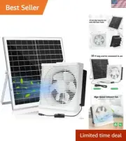Eco-Friendly 20W Solar Exhaust Fan with Quiet 10-Inch Vent for Sheds and Pets