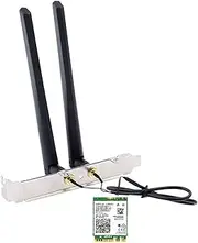 AX210NGW DTK WiFi Card WiFi 6E Supports 6GHz, 2230, 2x2 AX+BT 5.3+Tri-Band, Includes RF Cable (11 inch), 5dBi High Gain Antennas and Low-Profile Brackets