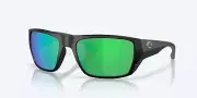 NEW IN BOX COSTA DEL MAR FINLET 911808 MATTE BLACK / 580P GREEN MIRROR LENSES