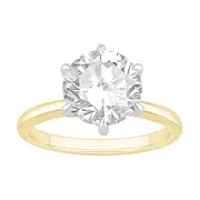 3.00ct Laboratory Grown Diamond Six Claw Solitaire Ring in 18kt Yellow Gold and 18kt White Gold