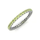 TriJewels Peridot Side Gallery Prong Eternity Ring 1.18 ctw 18K Gold JP:149009