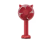 Usb Charged Handheld Mini Fan Nightlight With Mobile Bracket - Red