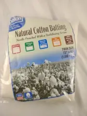 Pellon Natural Cotton Batting Twin 72" x 90" Needle Punch/Stabilizing Scrim NIP