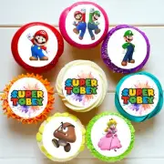 Mario Kart Bros Luigi Pre-cut Edible Cupcake or Cookie Toppers