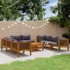 Garden Lounge Set with Cushion Modular Sofa Couch Solid Acacia Wood vidaXL