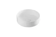 Flat round ceramic above counter basin Matt white