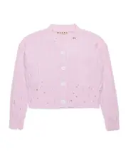Marni Kids Distressed Knit Cardigan 14Y,12Y light pink