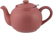 PLINT Simple & Stylish Ceramic Teapot, Globe Teapot with Stainless Steel Strainer, Ceramic Teapot for 6-8 Cups, 1500 ml Ceramic Teapot, Flowering Tea Pot, TeaPot for Blooming Tea, Terracotta Rose