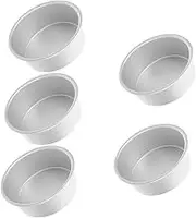 Set of 5 Small Pie Pans 5 Inch Round Aluminum Cake Tin Non-Stick for Easy Baking Great for Mini Cakes Quiches Pizzas