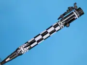 Indy Racing Pen in Gunmetal Finish with Race Track Black & White Checkered Flag