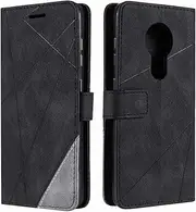 [Laybomo] Case for Nokia 7.2 Case, Nokia 7.2 Wallet Case Leather [Skin Feel][Hidden Magnetic][Card Holder][TPU Shell] Kickstand Flip Phone Cover for Nokia 7.2, Black