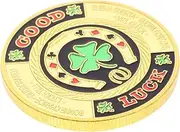 TOBBOMEY Poker Card Press St. Patricks Lucky Coins Poker Cards Protector Coin Collecting Commemorative Coins Poker Card Guard Protector Poker Supply Poker Poker Card-Guard Abs