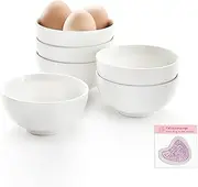 AntoKueh 4.5in Ceramic Bowls, 12 OZ, Cereal Bowls Set of 6 for Dessert, Rice, Jello, Pudding, Yogurt, Condiments, Sturdy for Dishwasher & Microwave