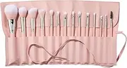 [Colourpop] Smoke 'N Roses Brush Roll Face & Eye Brush Set - Face & Eye Makeup Brush Set - Made with Luxe Synthetic Vegan Bristles - Includes Holder (14 Count)