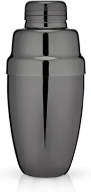 Black Gunmetal Heavyweight Cocktail Shaker - Stainless Steel Drink Mixer with Ba