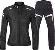 Motorcycle Jacket Women Breathable Mesh Motorbike Jacket Pant Suit Moto Motocross Riding Clothing Protective Gear