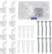 90pcs 4mm Frameless Mirror Holder Clips Kit, Crystal Clear Plastic Mirror Clip