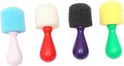 Boys and Girls Art Craft Kit 4pcs Sponge Painting Brushes Sponge Seals Boys and Girls Paint Brushes Safe Doodle Tools for Children Random