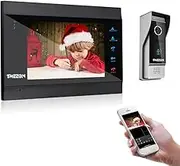 TMEZON Tuya App Home Intercom System Wireless WiFi Smart IP Video Doorbell 1080P 7 Inch with 1x1080P Wired Door Phone Camera Support Remote Unlock,Talk and View, Record,Snapshot via Smartphone