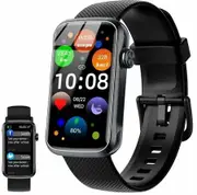 Smart Watch Men Women 24 Sport Modes IP68 Waterproof Fitness Tracker Rate Sleep SpO2 Monitor Step Pedometer Android iOS,Black