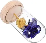 Cabilock Simulation Rose LED Light LED Rose Flameless Artificial Rose Present Lights Roses Romantic Preserved Eternal Rose for Her Present Preserved Flower Ornament Blue Plastic