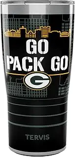 Tervis NFL Green Bay Packers Pack Go Slogan Insulated Tumbler, 20oz, Stainless Steel