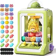 Claw Machine for Kids, Mini Vending Machine with Game Coins & Music, Prize Dispenser Toys for Girls and Boys, Electronic Claw Game Machine for Party Birthdays, Includes 30 Mini Toys (Dinosaur)