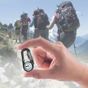 Carabiner Compass Thermometer Mini Compass for Camping Outdoor Sports Hiking