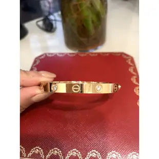 卡地亞 Cartier 玫瑰金四鑽 Love 手環